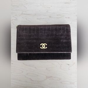 Chanel Brown Velvet Bag